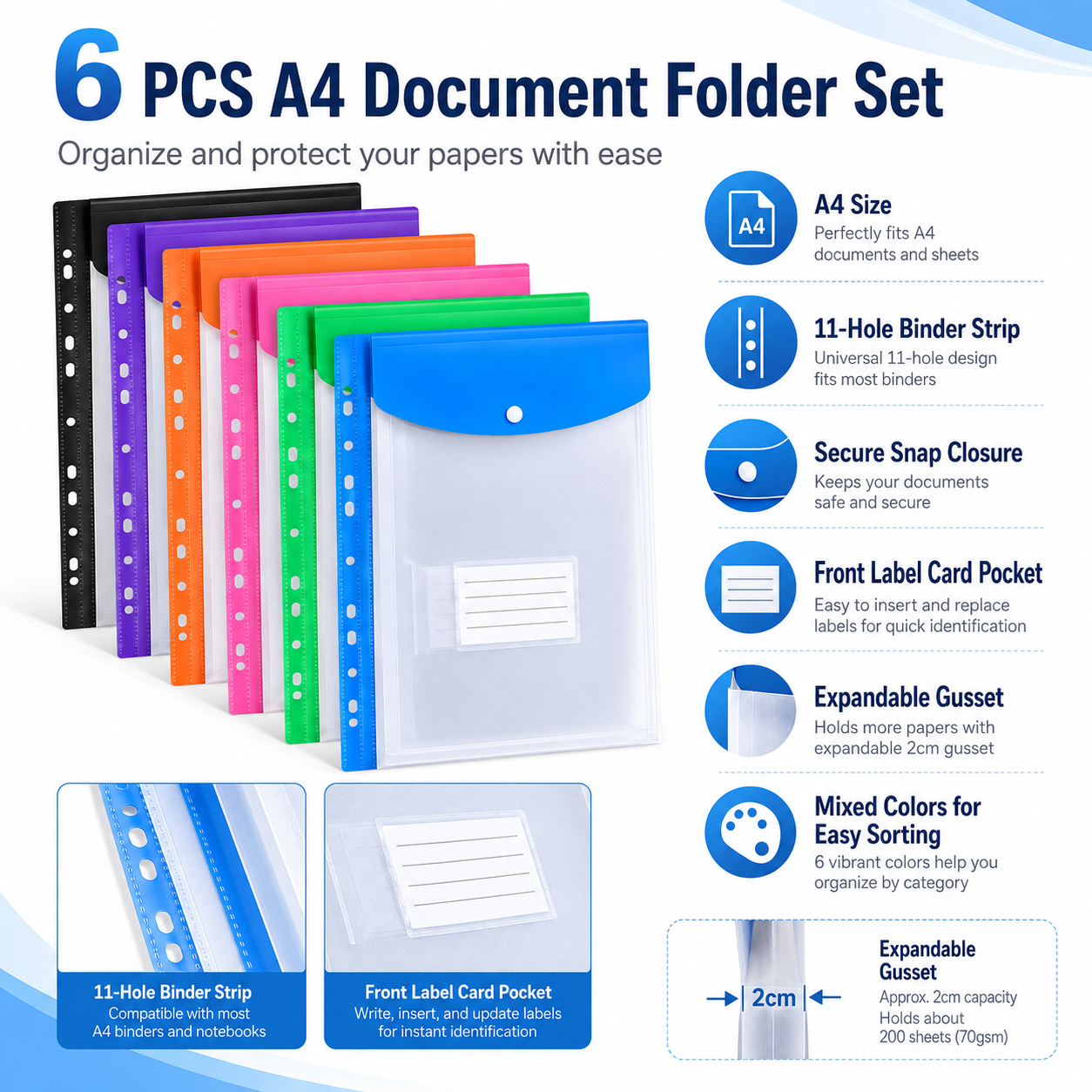 Binder A4 Lever - A4 Size Document Folder with 11