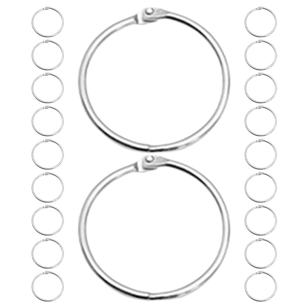 Index Card Holder - 20Pcs Iron Binder Rings Metal Hinged