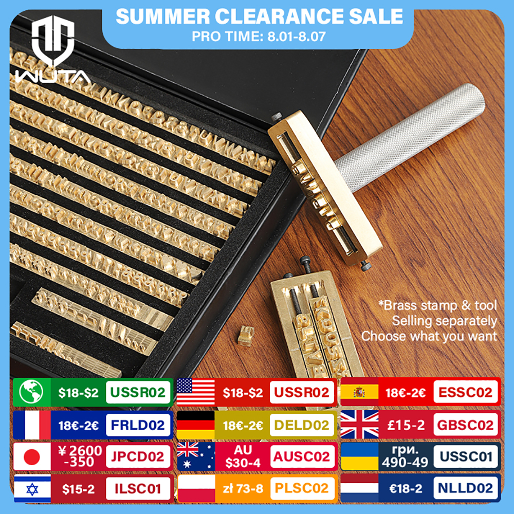 Rubber Date Stamp - WUTA Brass Stamps Letter Number Alphabet