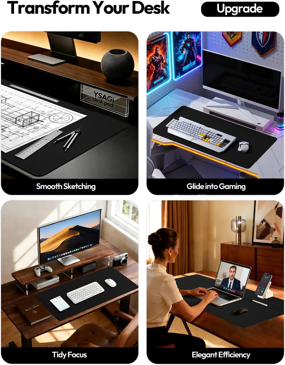 Large PU Leather Desk Pad Prot - Leather Desk Pad ulasan dan harga