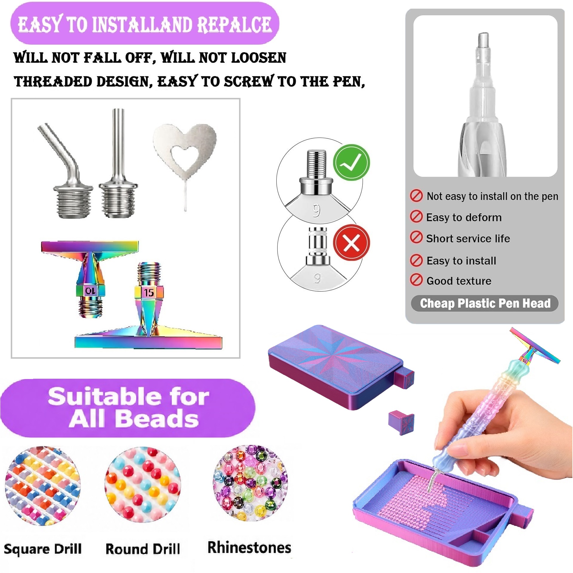 3D Diamond Pattern Dotting Pen - Correction Pen Fine ulasan dan harga