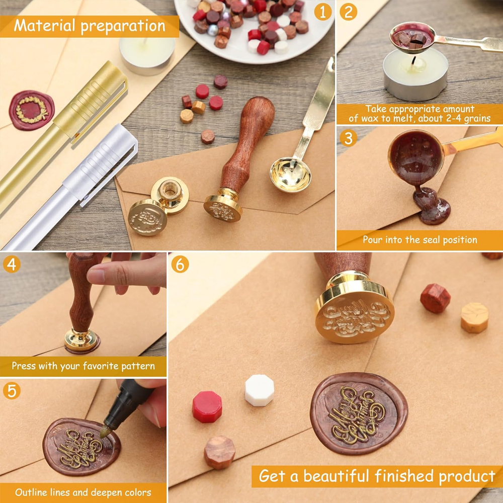 Custom Wax Seal Stamp,Personal - Wax Seal Stamp Set ulasan dan harga