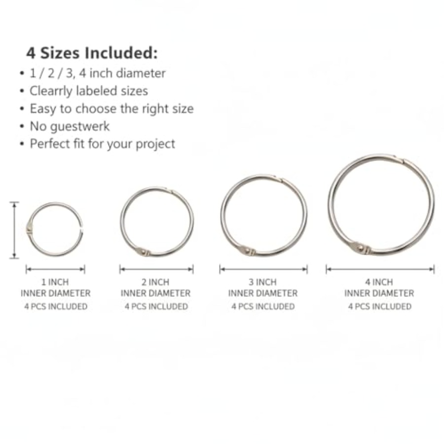 12 Pack Binder Rings, 1 2 3 4  - Card Index Box ulasan dan harga