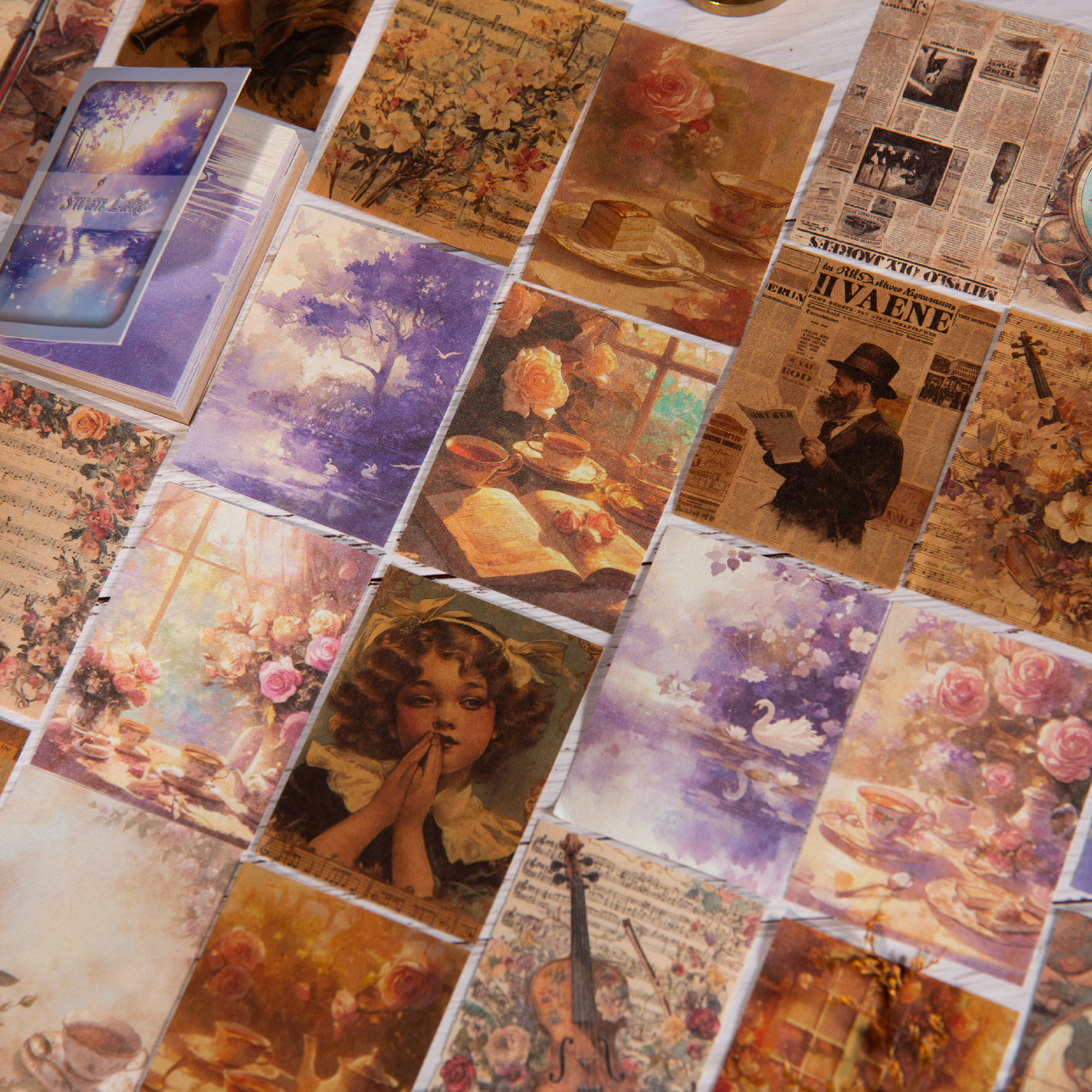 80pcs Vintage Antique Painting - Ink Blotter Paper ulasan dan harga