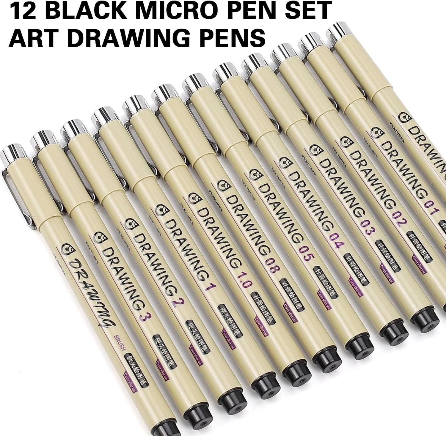 12 Black Fine Liner Drawing Pe - Archive Box Set ulasan dan harga
