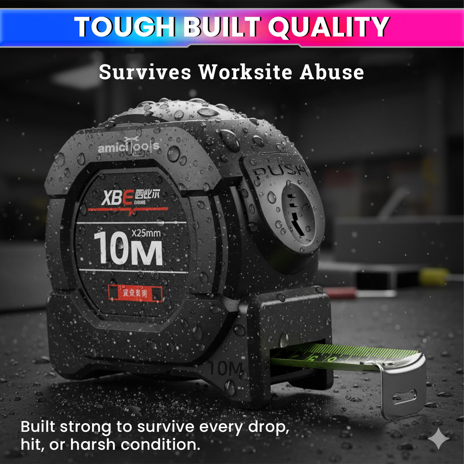10m/5m Fluorescent Steel Tape  - Tape Dispenser Weighted ulasan dan harga