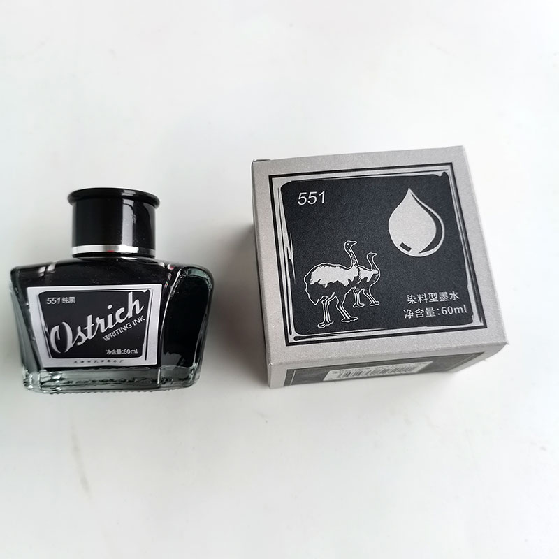 China Ostrich Pure Blue Black  - Fountain Pen Bottled Ink ulasan dan harga