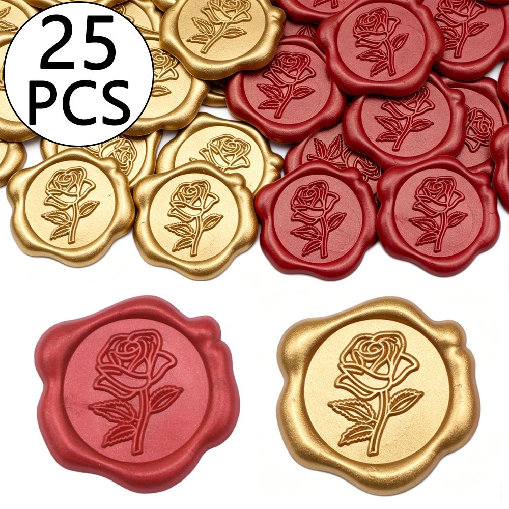 25pcs/set 3D Rose Flower Shape - Wax Seal Stamp Set ulasan dan harga