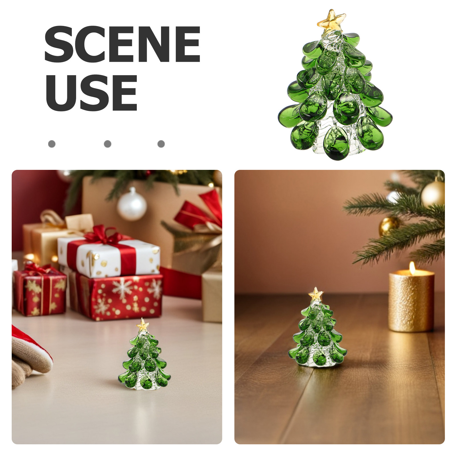 Mini Green Crystal Christmas T - Paper Weight Crystal ulasan dan harga